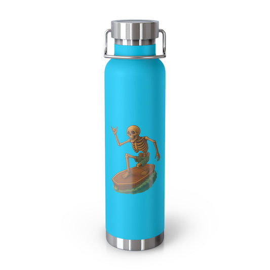 Insulated Water Bottle — Skeleton Surfing 'Summer Vibes' 22oz
