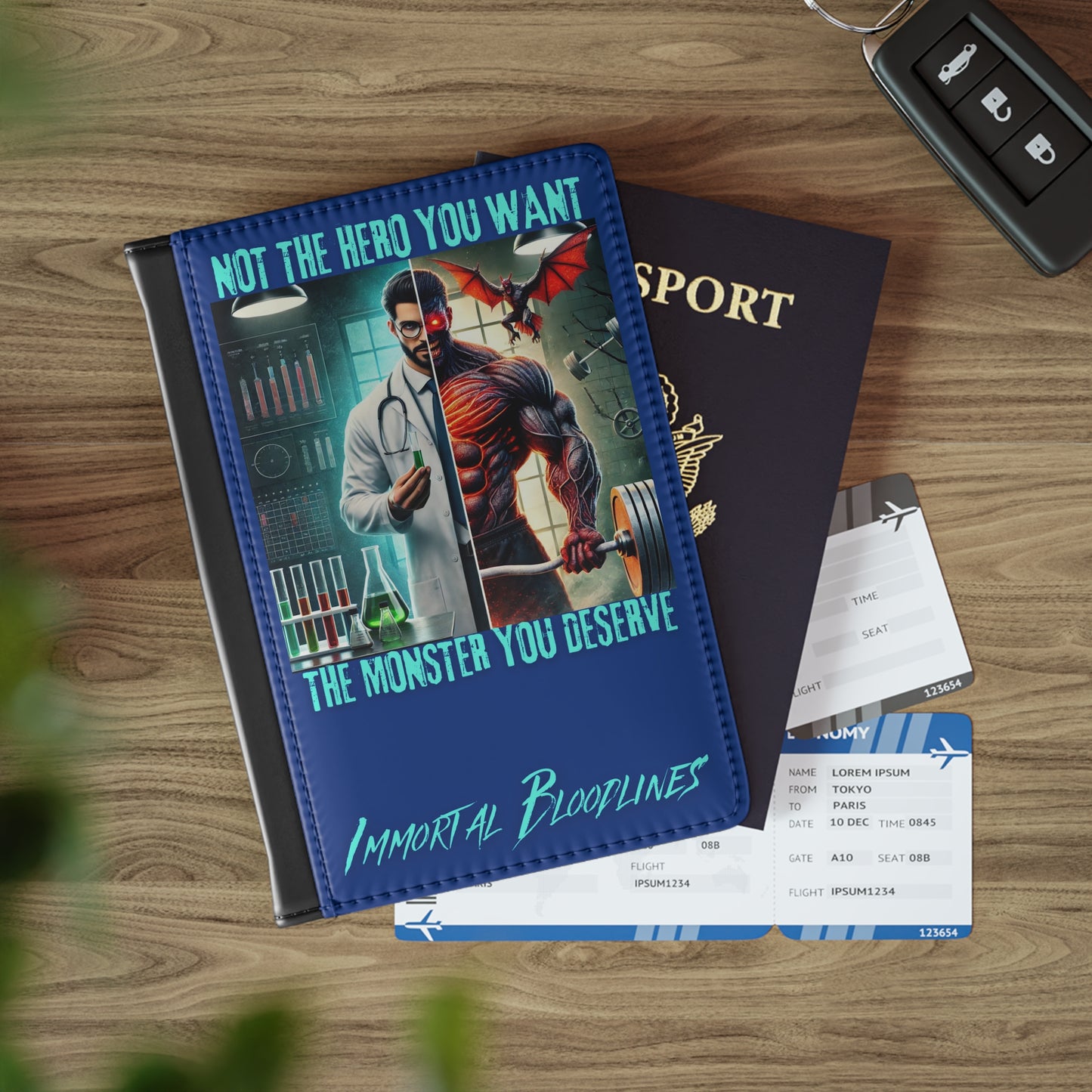 Passport Cover — "Not the Hero You Want, The Monster You Deserve" Horror Art Travel Wallet