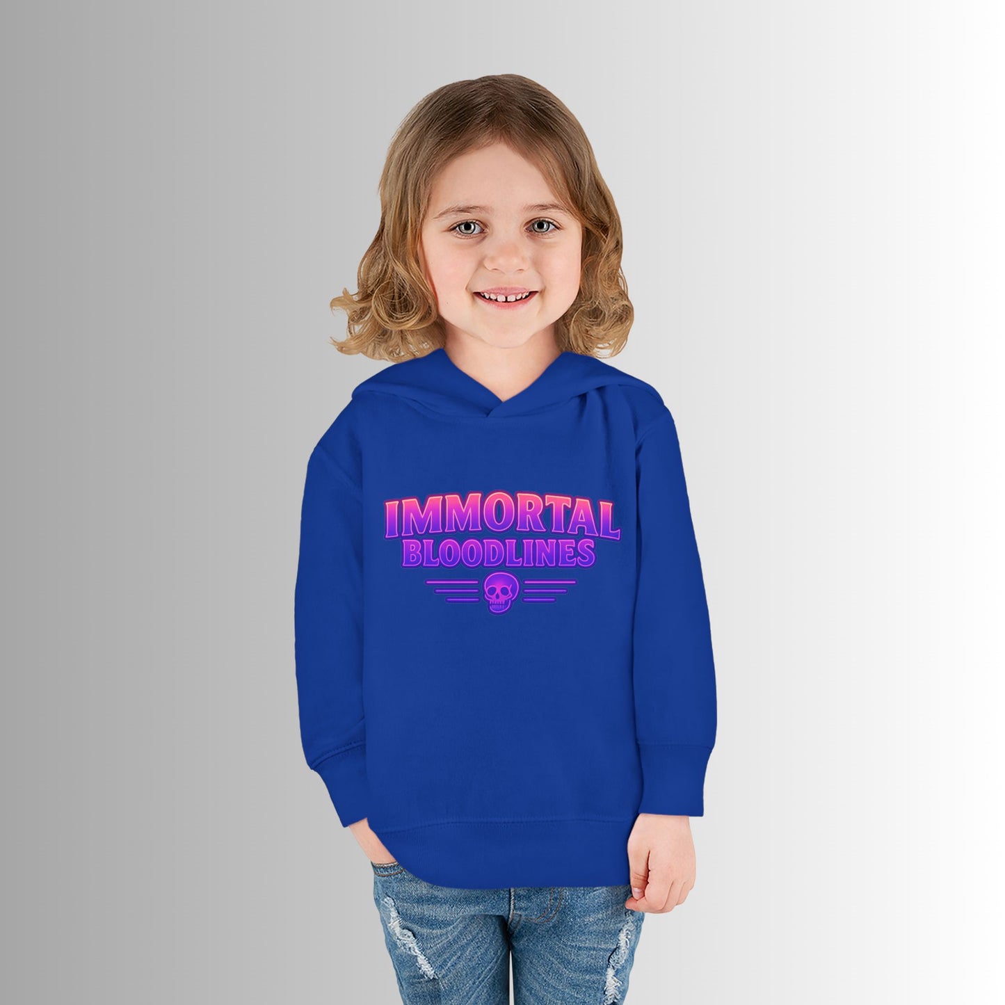 Toddler Hoodie — Neon 'Summer Vibes' Skeleton Pullover