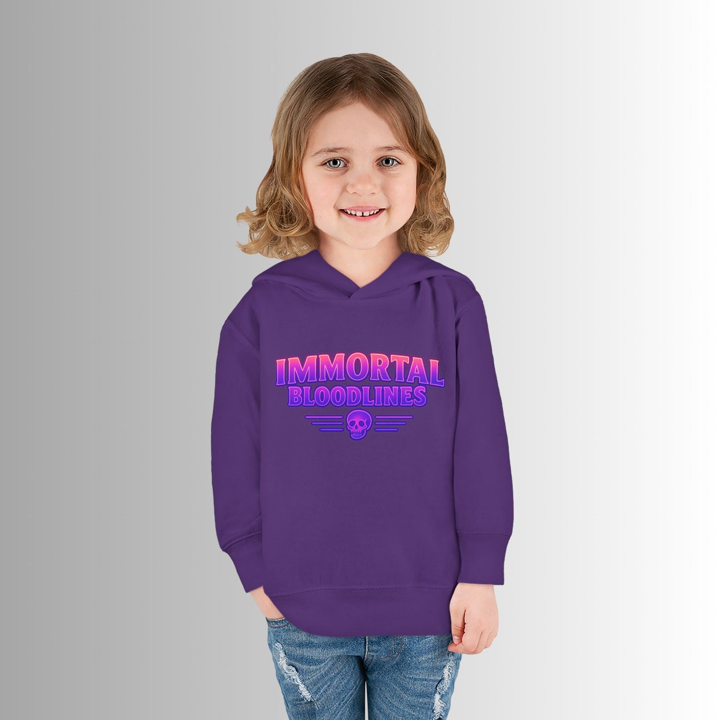 Toddler Hoodie — Neon 'Summer Vibes' Skeleton Pullover