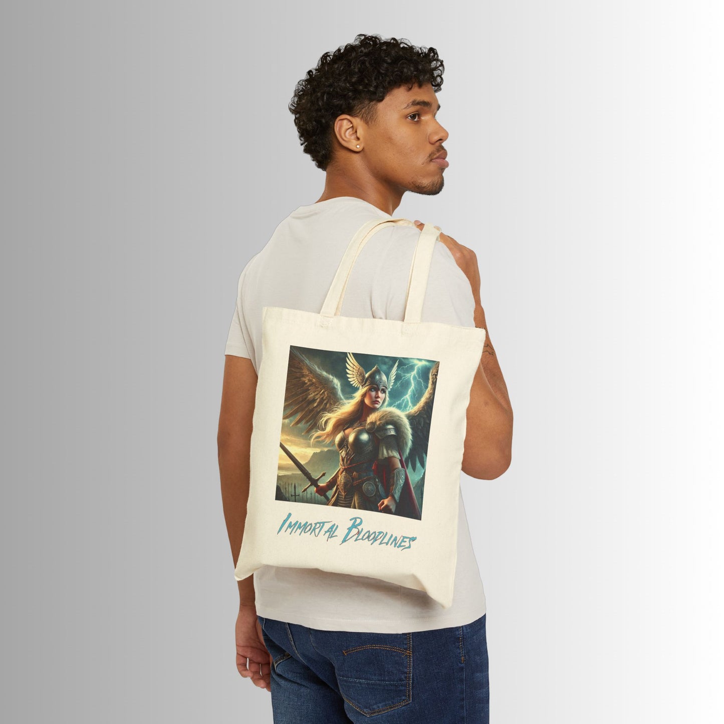 Immortal Bloodlines Gothic Tote Bag - Stylish Canvas Shopper for Art Lovers - Valkyrie