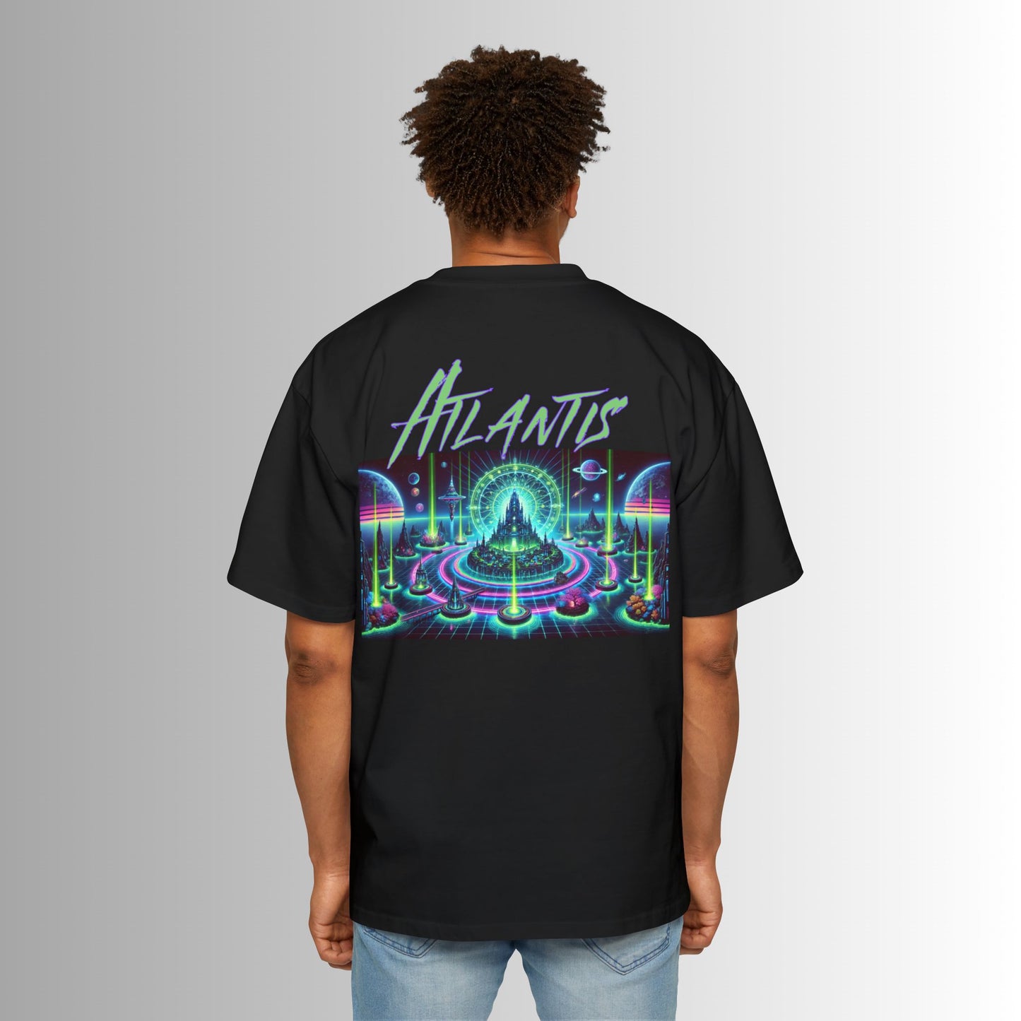 Immortal Bloodlines Men's Heavy Oversized Tee - Atlantis Graphic T-Shirt