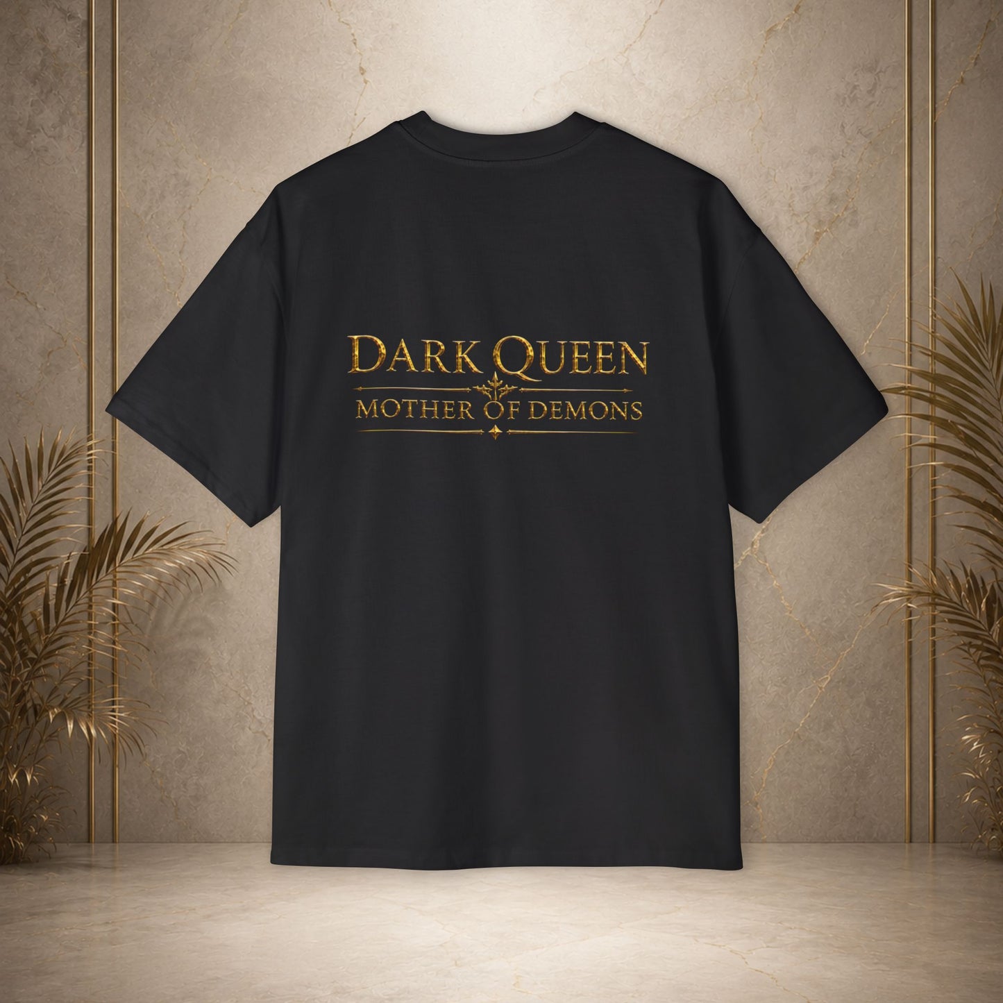 Oversized Tee — "Dark Queen" Gold House Lilith Crest