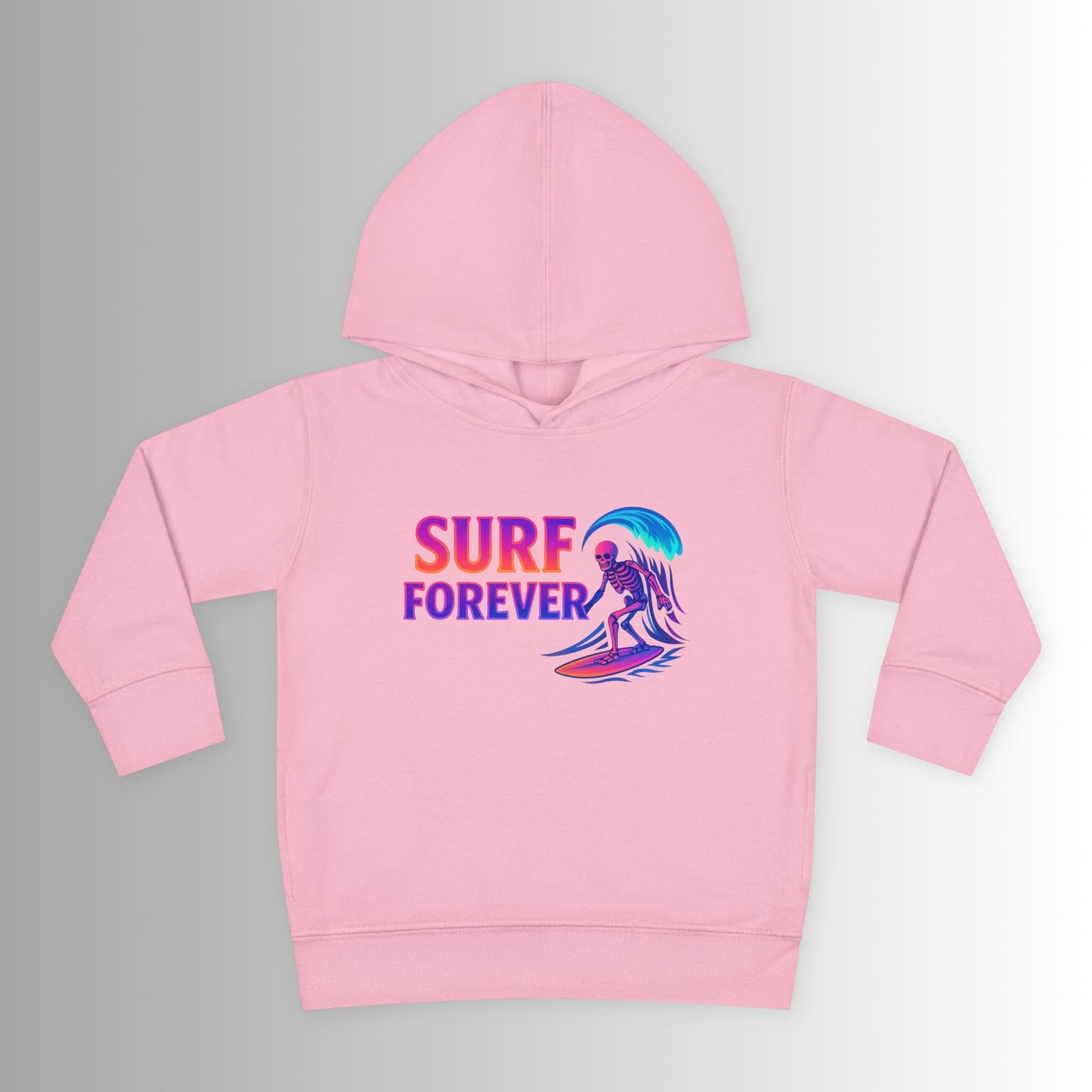 Toddler Hoodie — Neon 'Summer Vibes' Skeleton Pullover