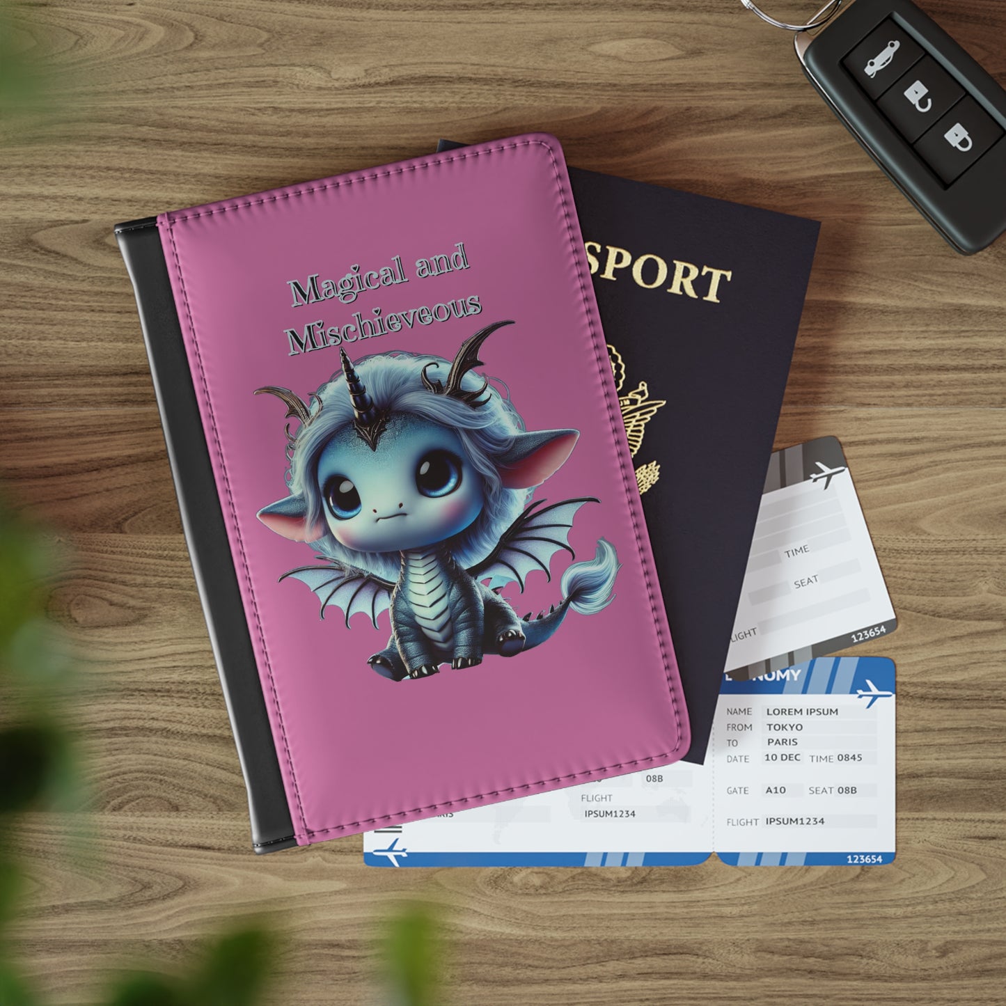 Magical and Mischievous Cute Dragon Passport Cover