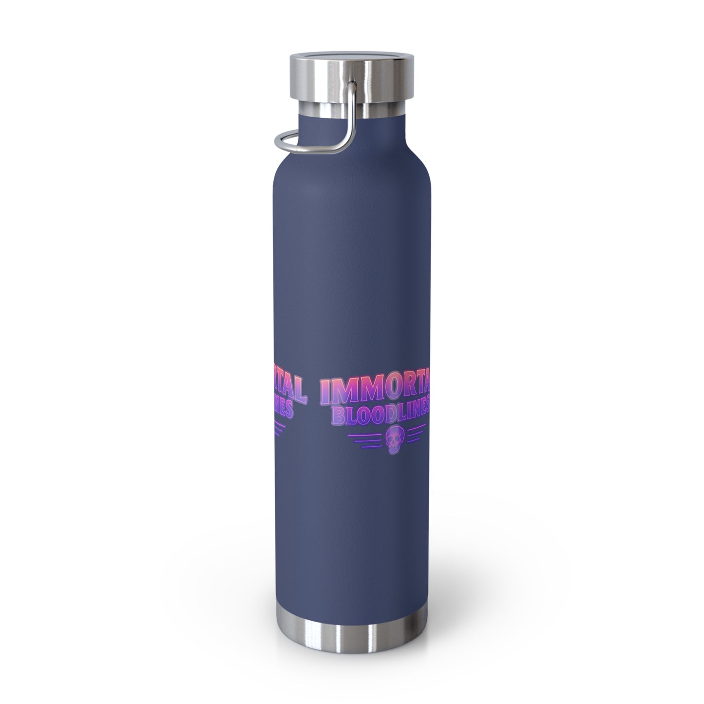 Immortal Bloodlines 22oz Copper Vacuum Bottle — Retro Neon Skull Insulated Water Bottle