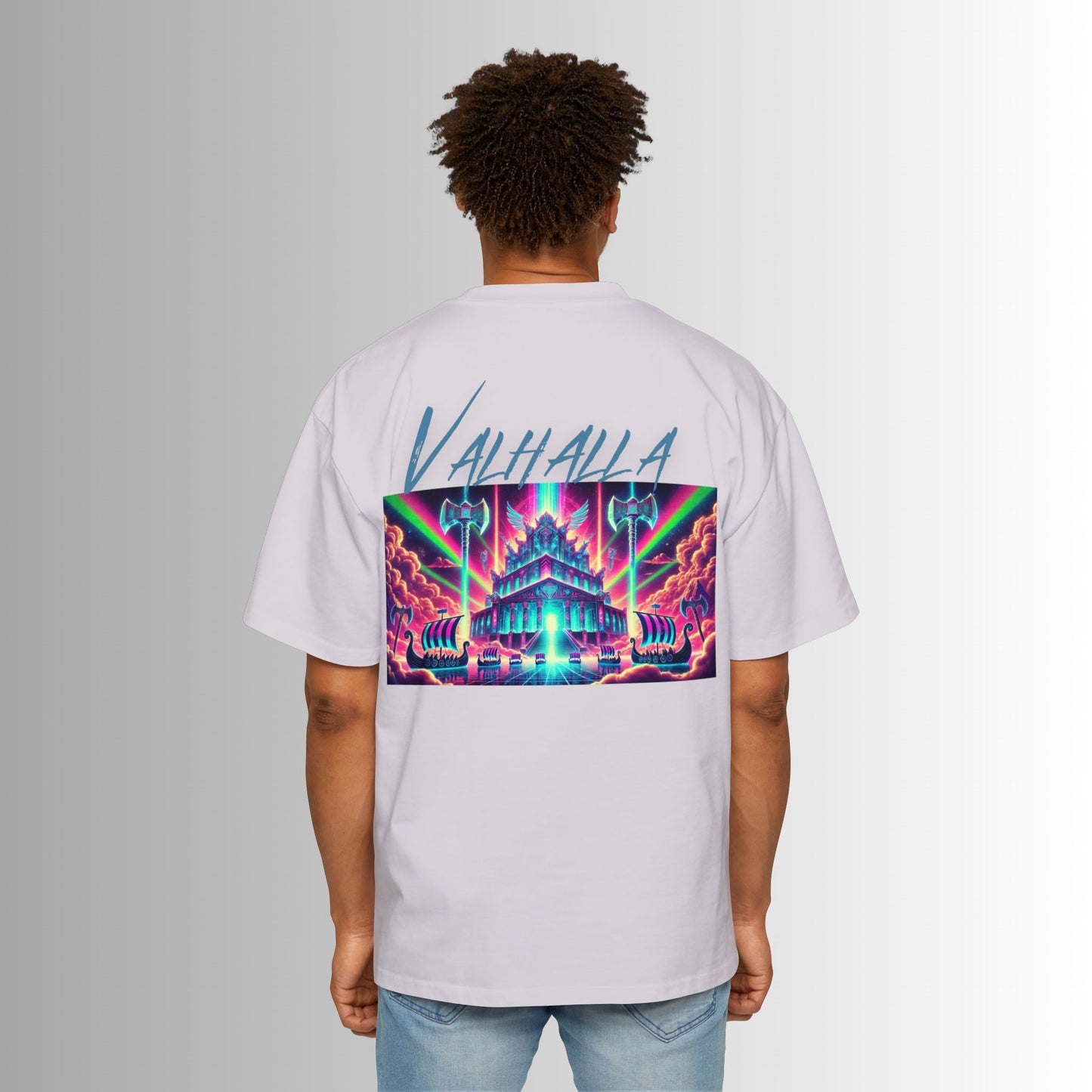 Immortal Bloodlines Men's Heavy Oversized Tee - Valhalla Graphic T-Shirt