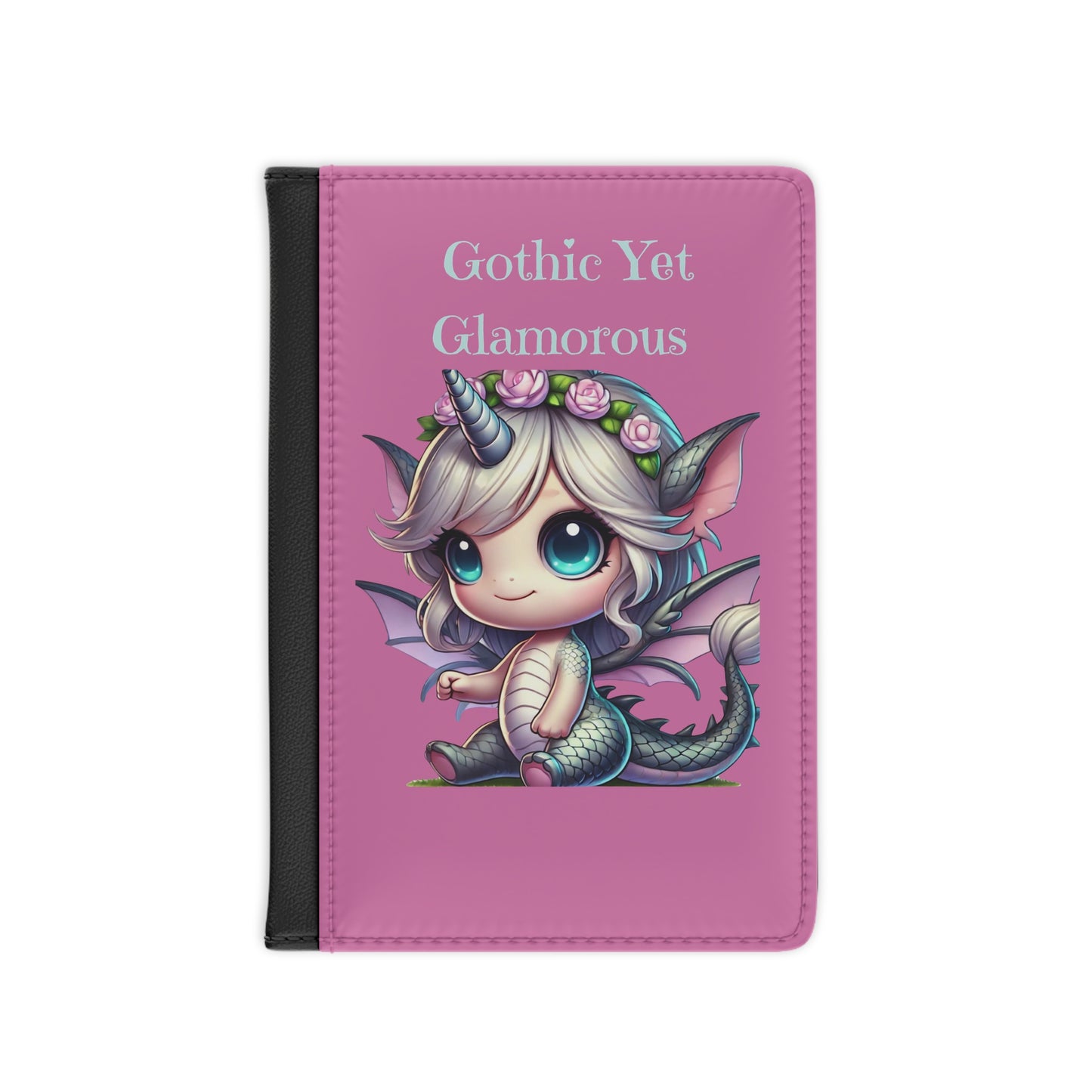 Gothic Yet Glamorous Cute Dragon Unicorn Passport Cover – Pink Travel Wallet