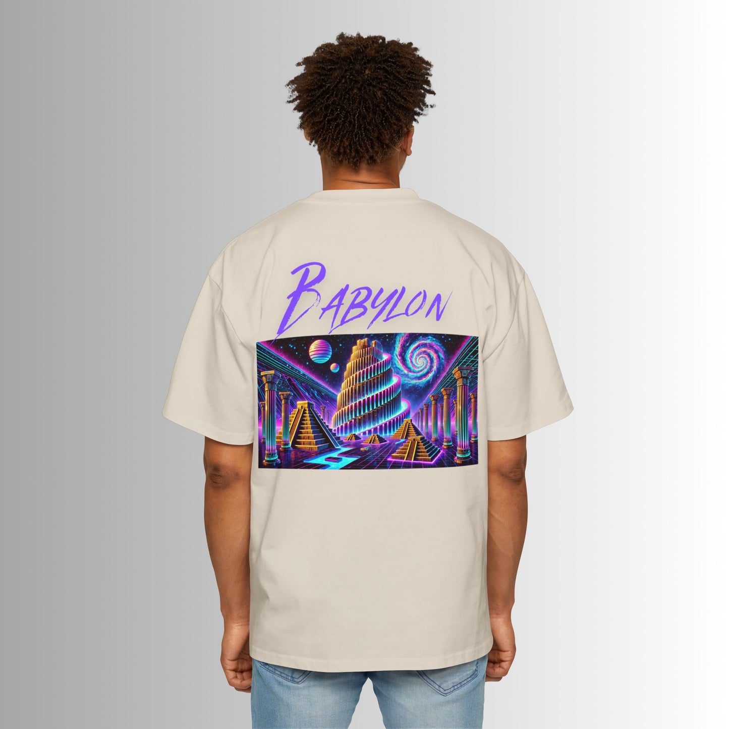 Immortal Bloodlines Men's Heavy Oversized Tee - Babylon Graphic T-Shirt