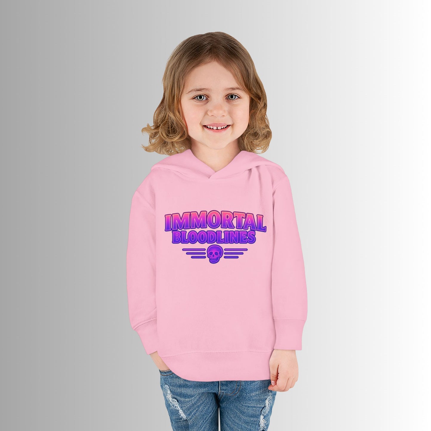 Toddler Hoodie — Neon 'Summer Vibes' Skeleton Pullover