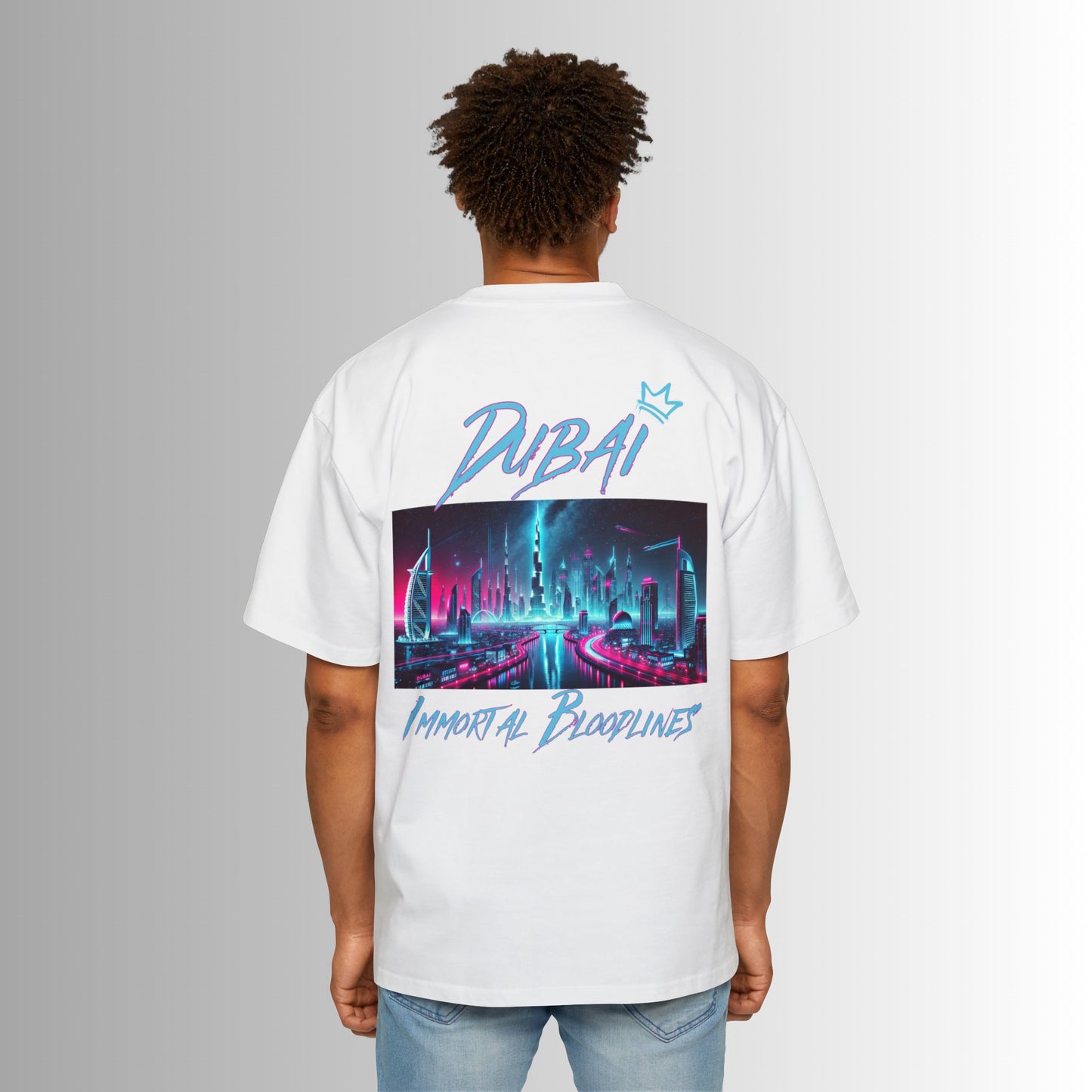 Men's Heavy Oversized Tee - 'Immortal Bloodlines' Graphic Tee with Dubai Graphic (GCC)