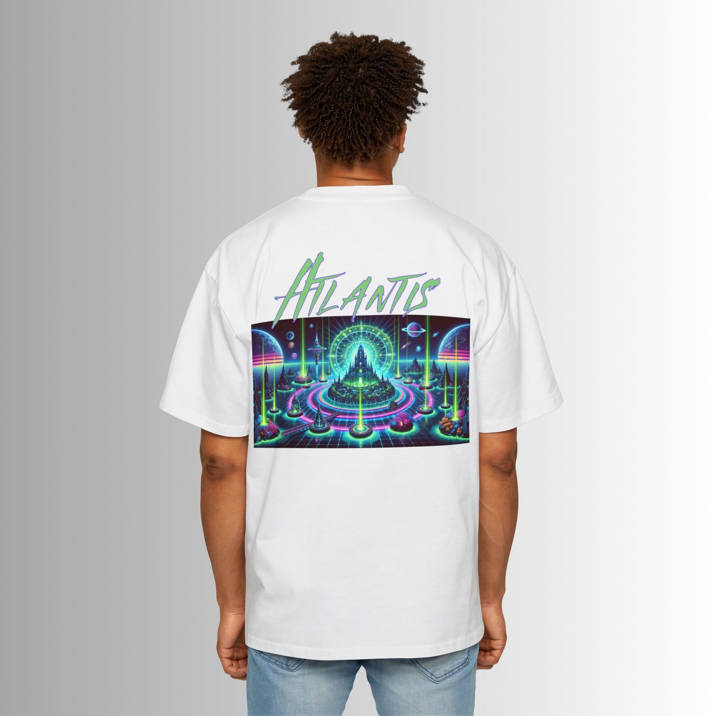 Immortal Bloodlines Men's Heavy Oversized Tee - Atlantis Graphic T-Shirt