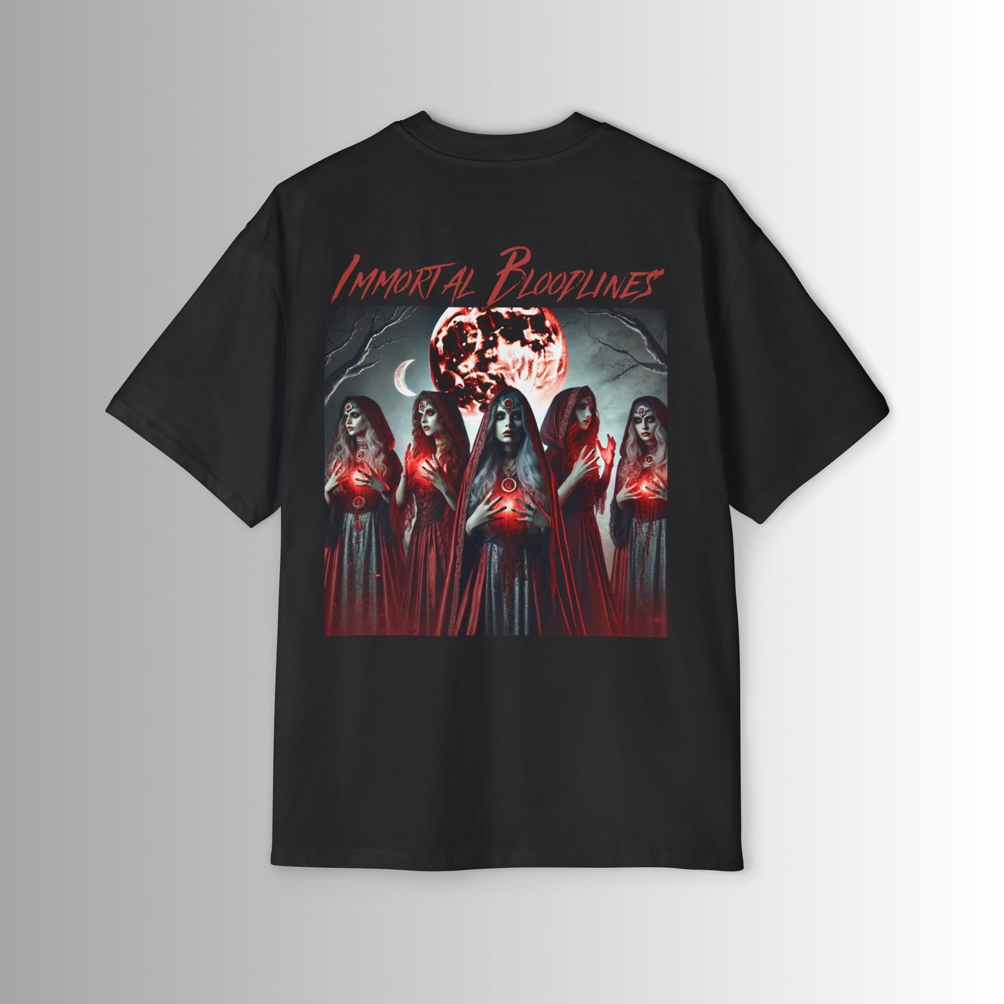 The Halloween Collection Oversized Boxy Tee - Blood Moon Witches