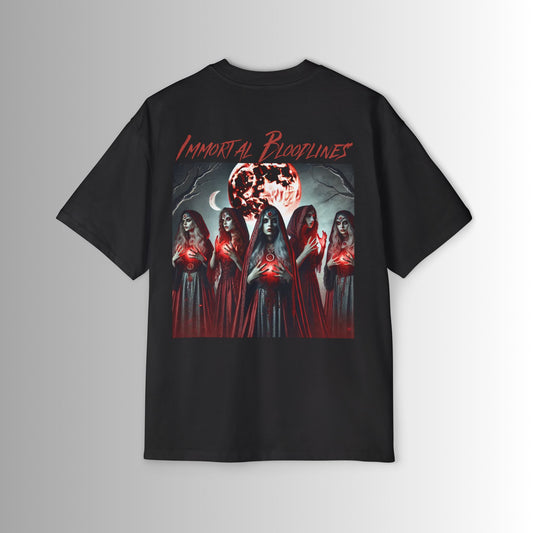 The Halloween Collection Oversized Boxy Tee - Blood Moon Witches