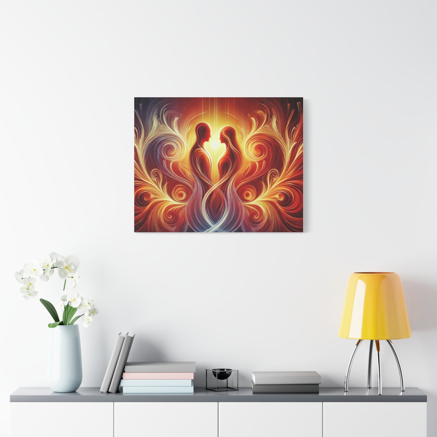 Copy of Eternal Flame Couple Matte Canvas Wall Art – Abstract Heartlight Stretched Print