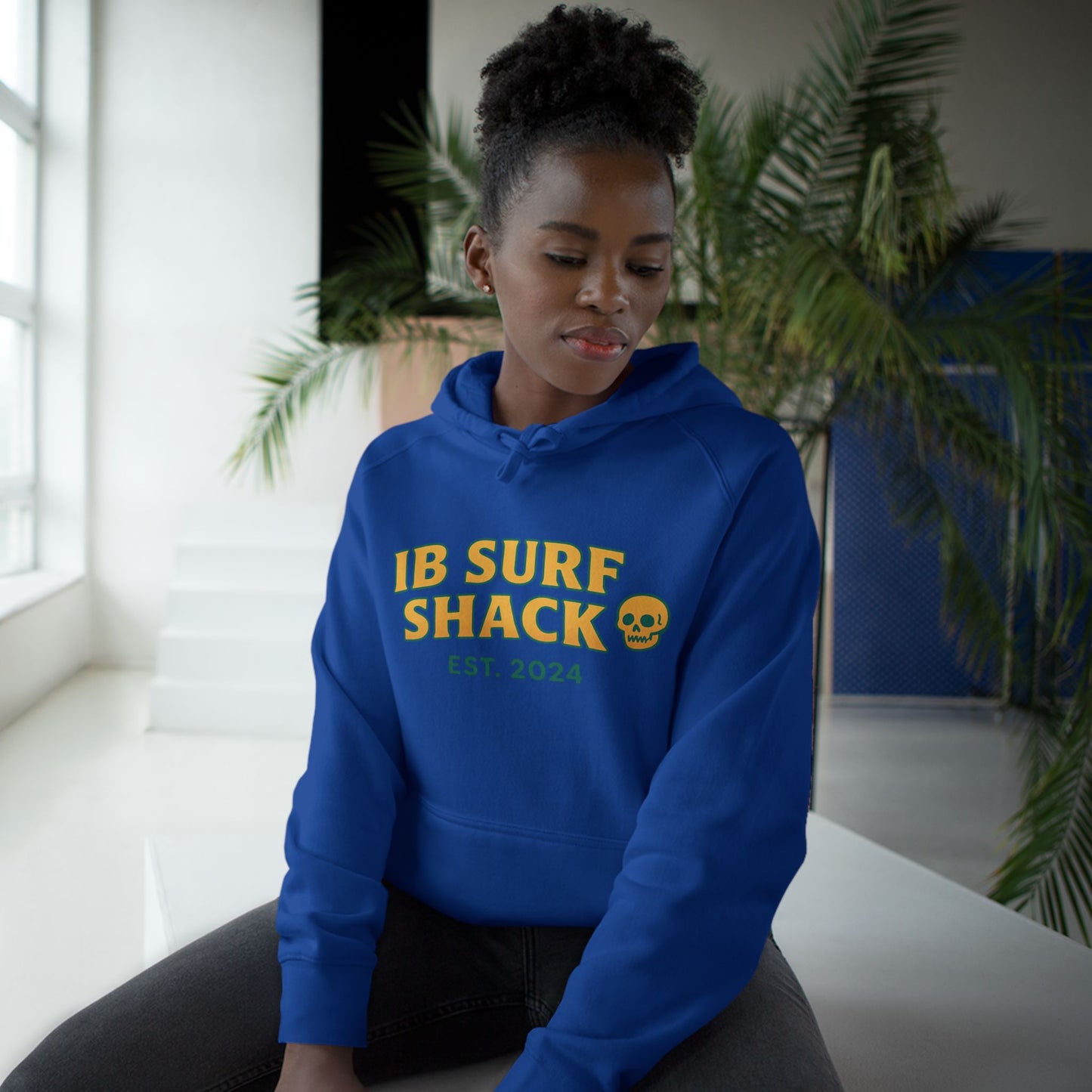 IB Surf Shack Hoodie — Retro Wave Skeleton Surf Graphic Pullover