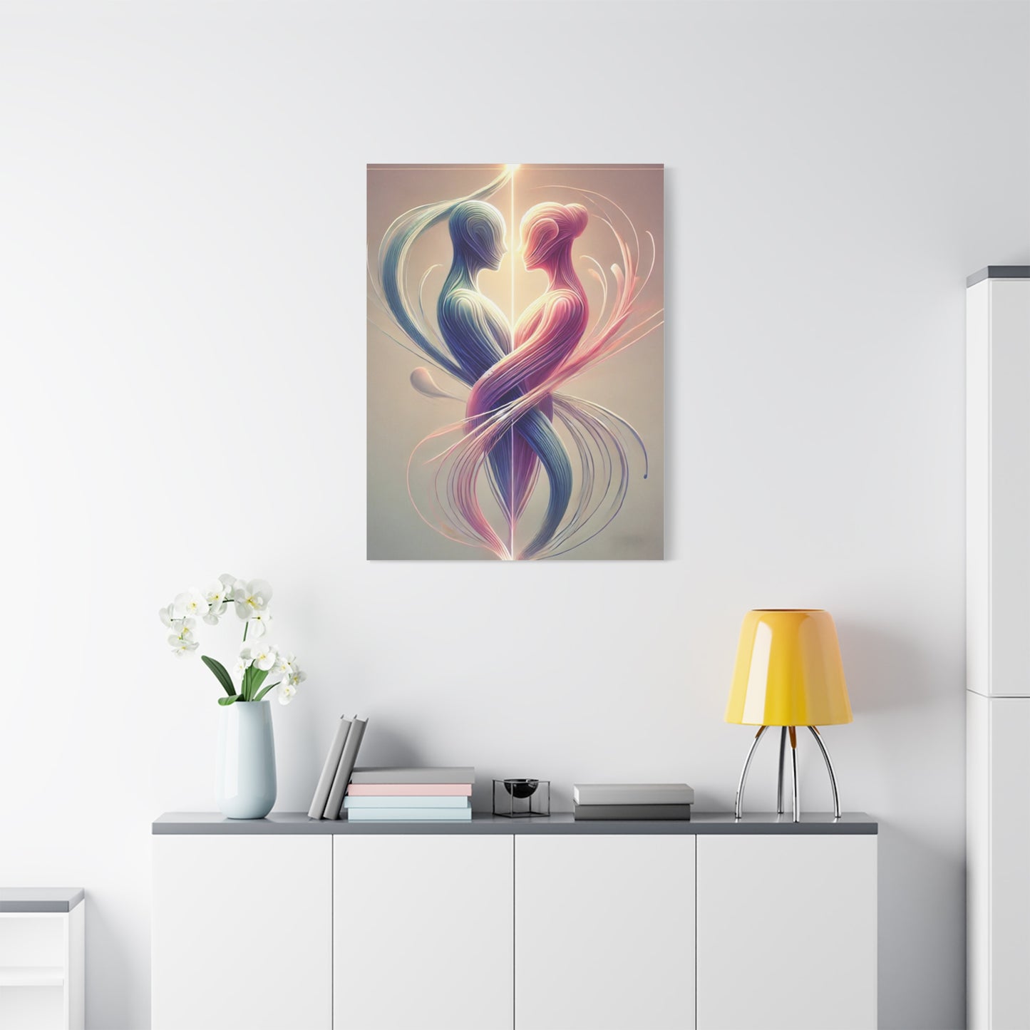 Bound by Love Canvas Art — Romantic Abstract Matte Stretched Print