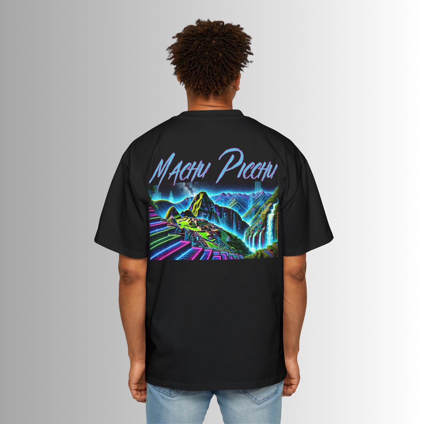 Immortal Bloodlines Men's Heavy Oversized Tee - Machu Picchua Graphic T-Shirt