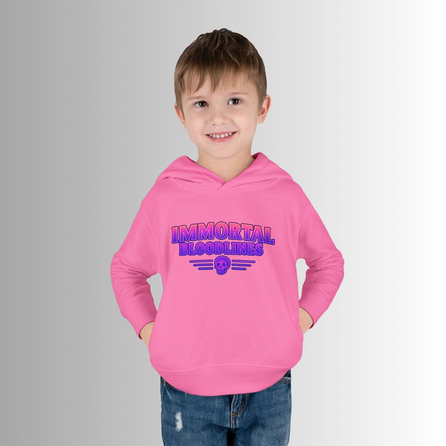 Toddler Hoodie — Neon 'Summer Vibes' Skeleton Pullover