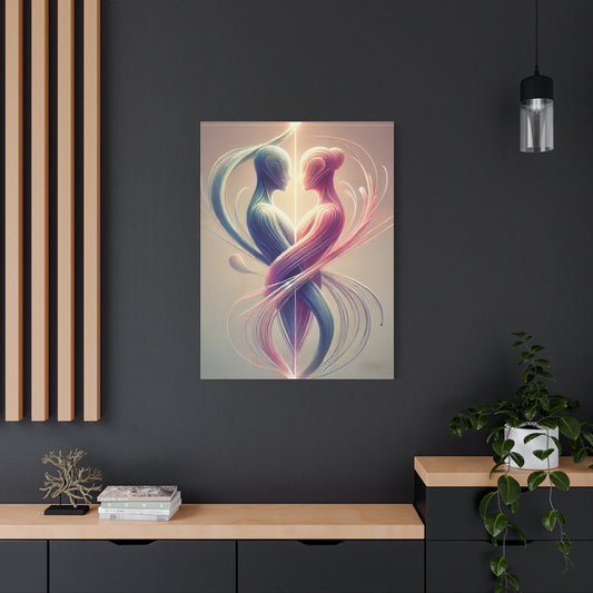 Bound by Love Canvas Art — Romantic Abstract Matte Stretched Print