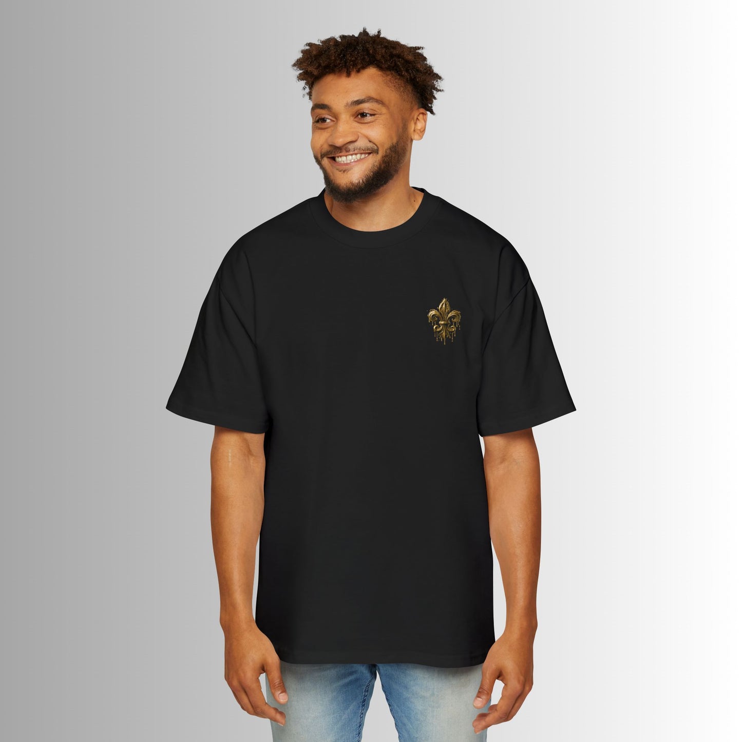 Men's Heavy Oversized Tee - 'Immortal Bloodlines' Graphic Tee with Gold Skeleton (GCC)