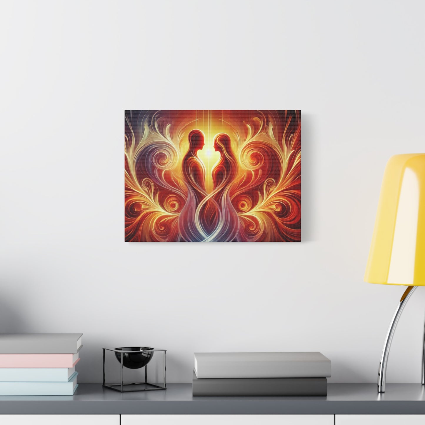 Copy of Eternal Flame Couple Matte Canvas Wall Art – Abstract Heartlight Stretched Print