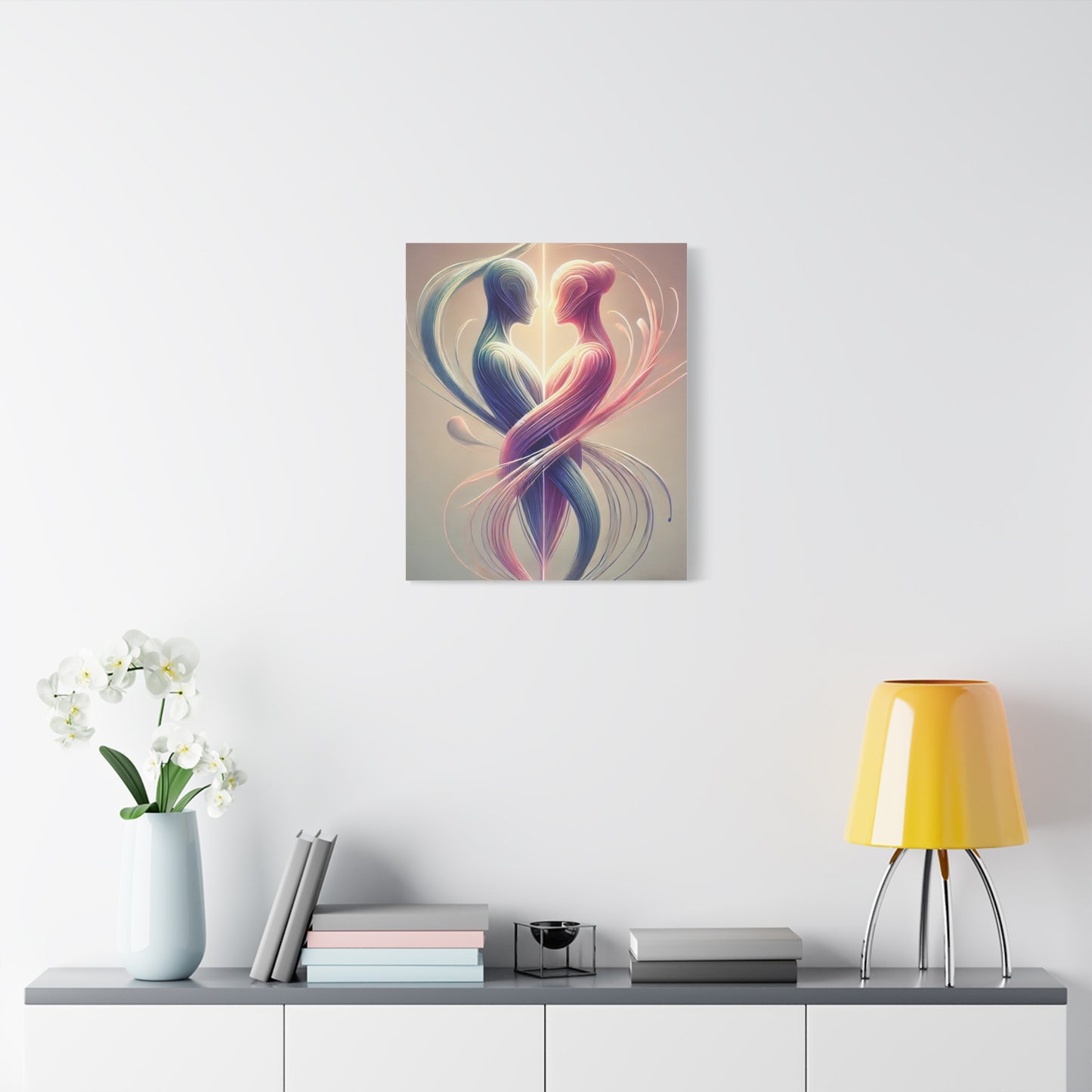 Bound by Love Canvas Art — Romantic Abstract Matte Stretched Print