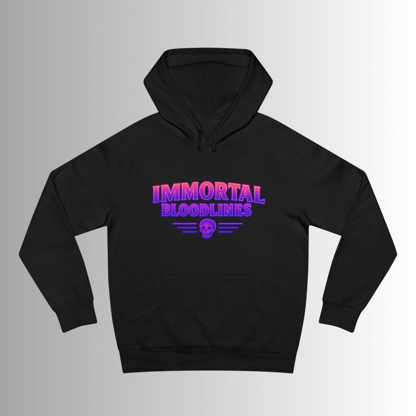 Immortal Bloodlines Hoodie — Retro Wave Skeleton Surf Graphic Pullover