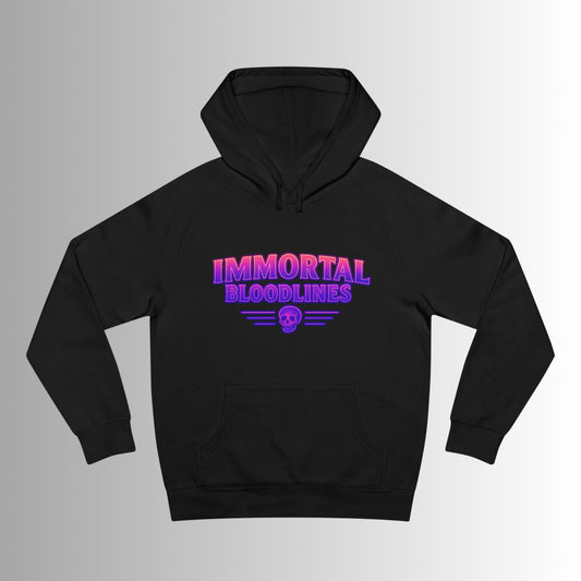 Immortal Bloodlines Hoodie — Retro Wave Skeleton Surf Graphic Pullover