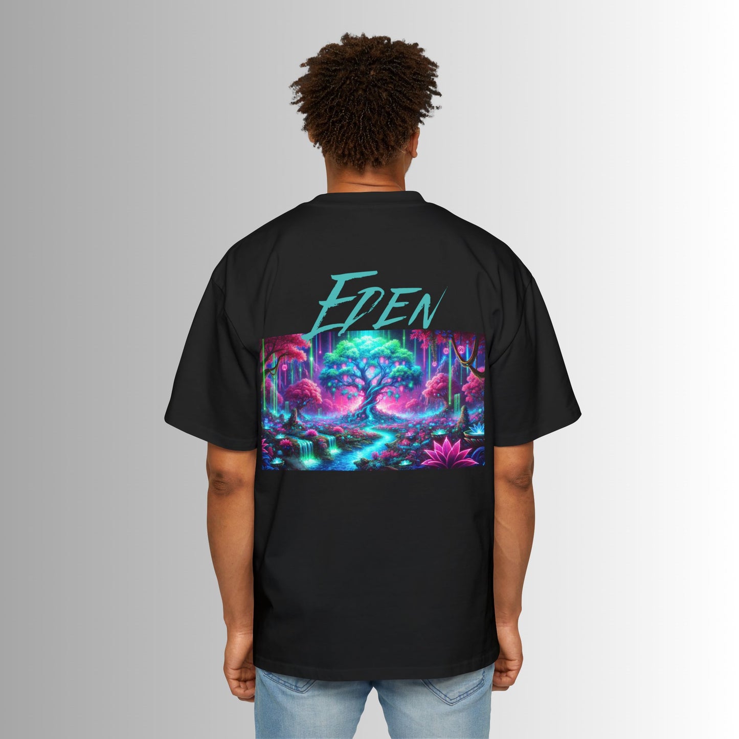 Immortal Bloodlines Men's Heavy Oversized Tee - Garden of Eden Graphic T-Shirt