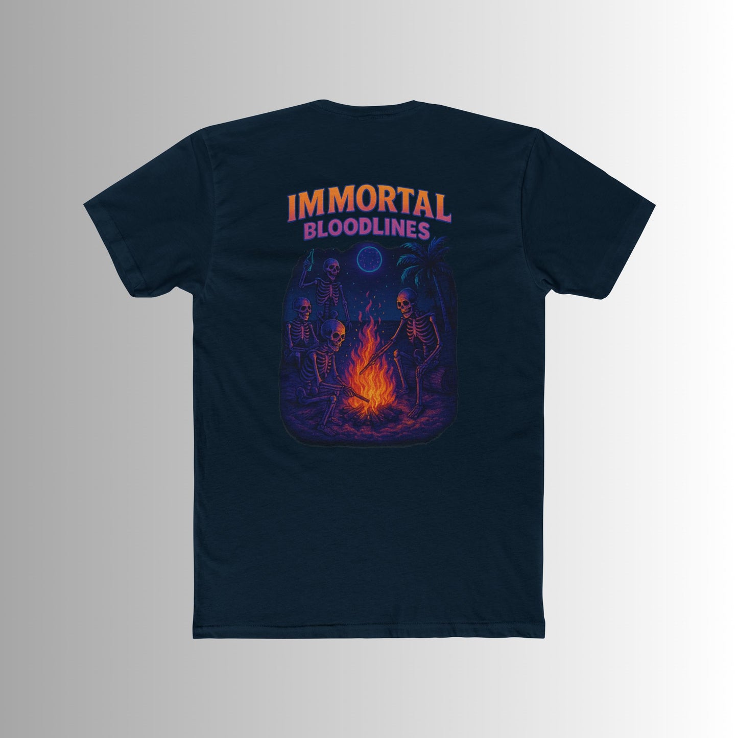Party All Night Skeleton Bonfire Tee