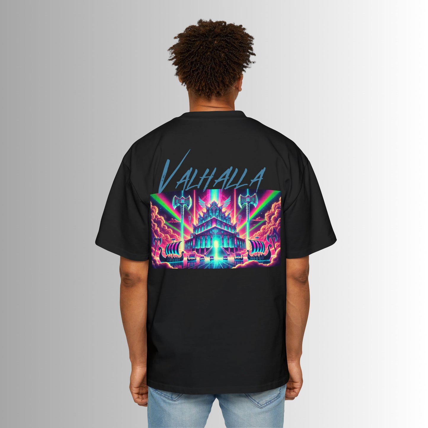 Immortal Bloodlines Men's Heavy Oversized Tee - Valhalla Graphic T-Shirt