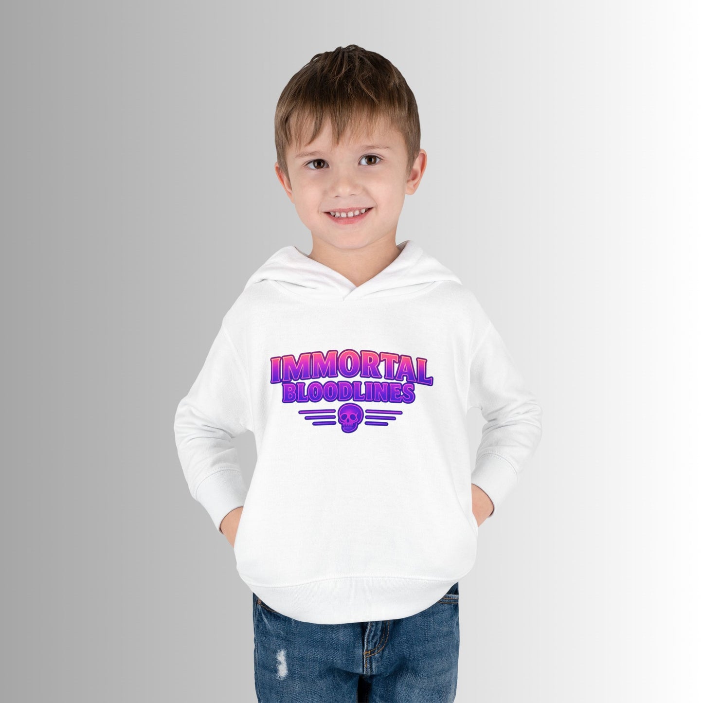 Toddler Hoodie — Neon 'Summer Vibes' Skeleton Pullover