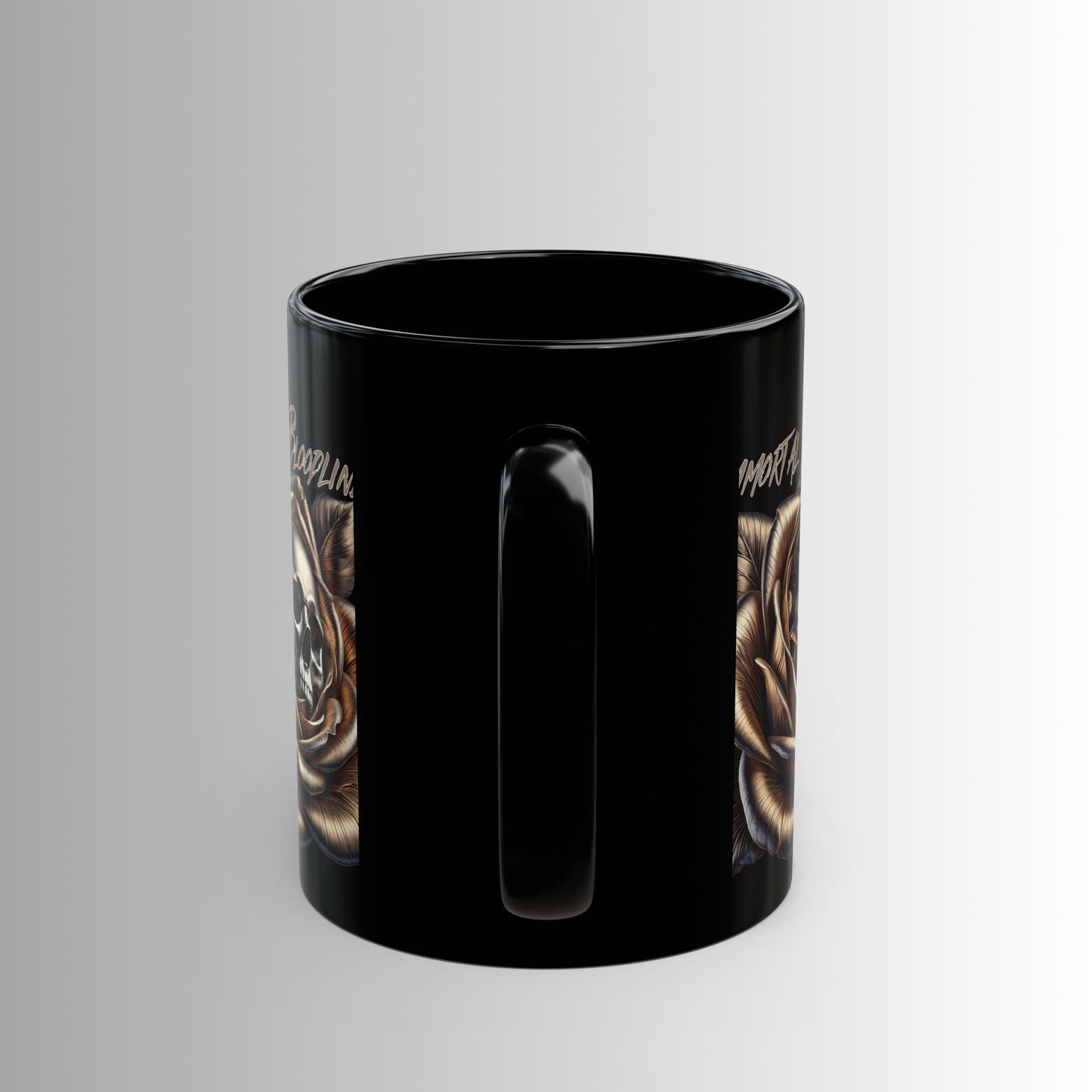 Immortal Bloodlines- Skull Rose Logo -  Black Mug — (11oz & 15oz)