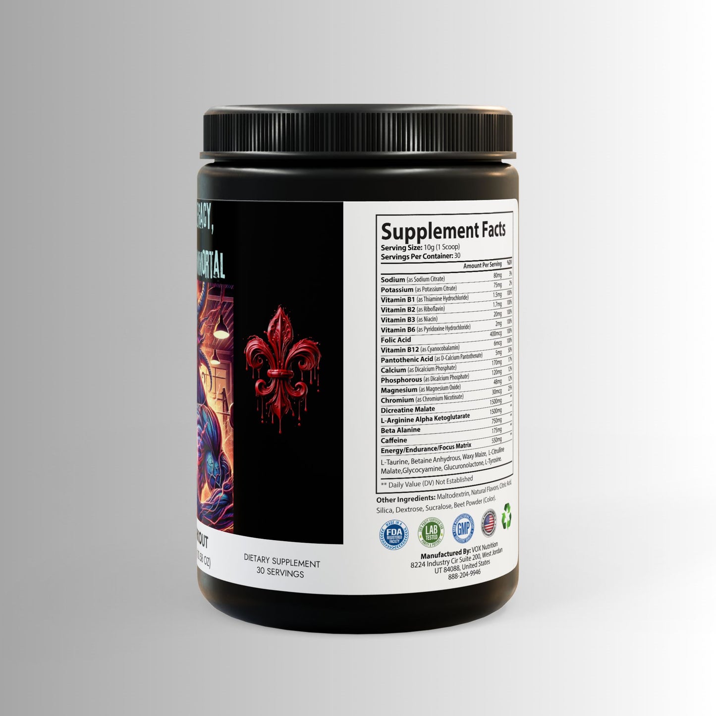 Train like an Immortal - Pre-Workout Supplement, Watermelon (300g, 10.58oz)