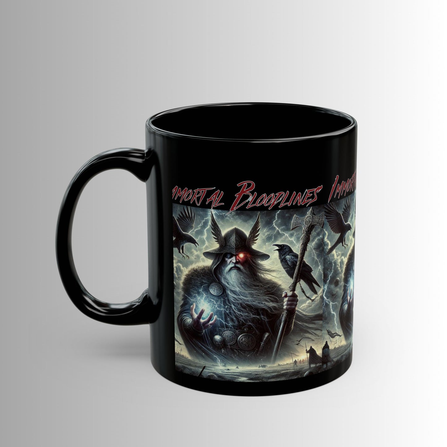 Immortal Bloodlines- God's Collection (Odin) -  Black Mug — (11oz & 15oz)