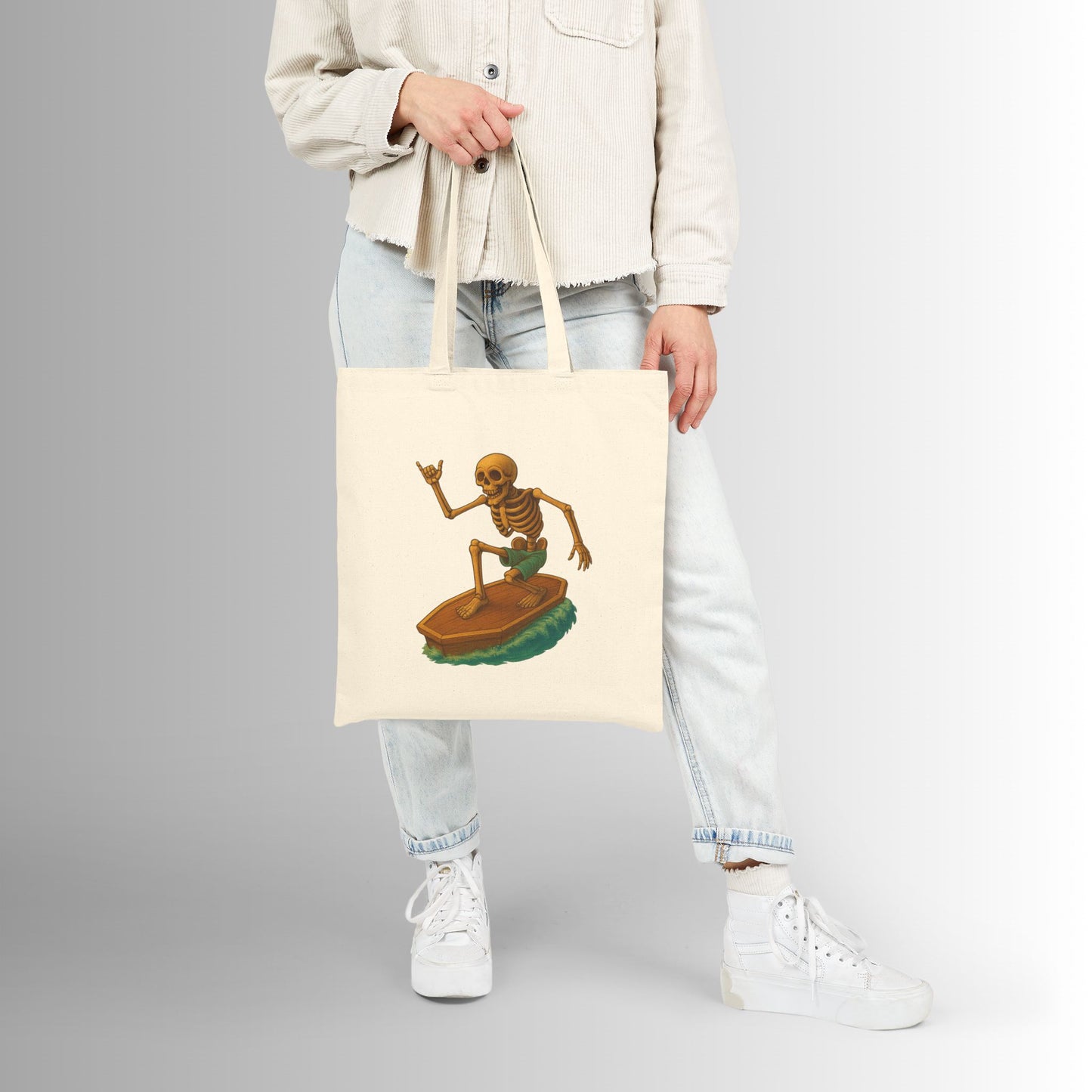 Surf-Inspired Cotton Canvas Tote Bag - Perfect for Beach Lovers, Eco-Friendly Shopping, Gifts for Surfers, Summer Adventures