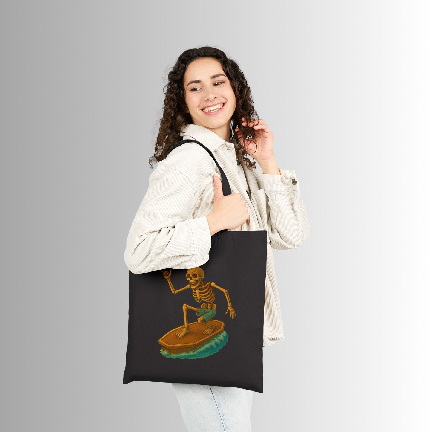 Surf-Inspired Cotton Canvas Tote Bag - Perfect for Beach Lovers, Eco-Friendly Shopping, Gifts for Surfers, Summer Adventures