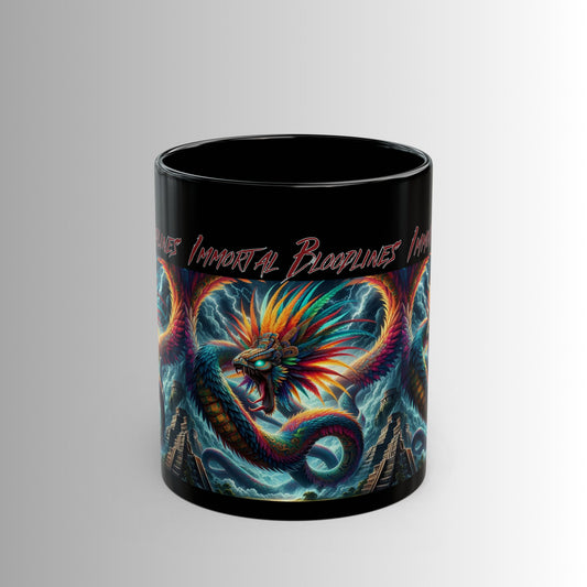 Immortal Bloodlines- God's Collection (Quetzalcoatal) -  Black Mug — (11oz & 15oz)