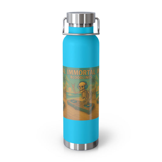 Insulated Water Bottle — Skeleton Dj-ing 'Immortal Bloodlines' 22oz