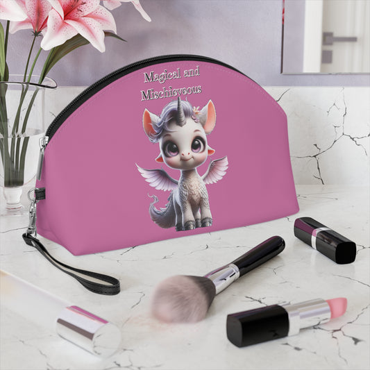 Cute Winged Unicorn Makeup Bag — "Magical and Mischievous" Cosmetic Pouch