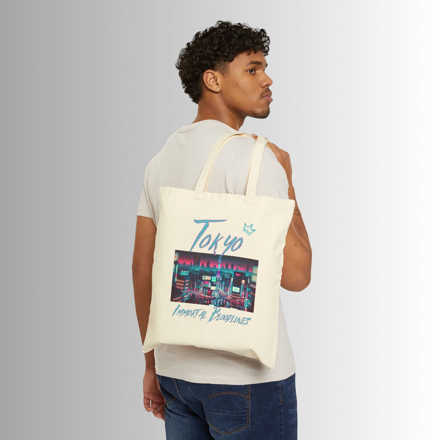 Immortal Bloodlines Gothic Tote Bag - Stylish Canvas Shopper for Art Lovers (Tokyo) GCC