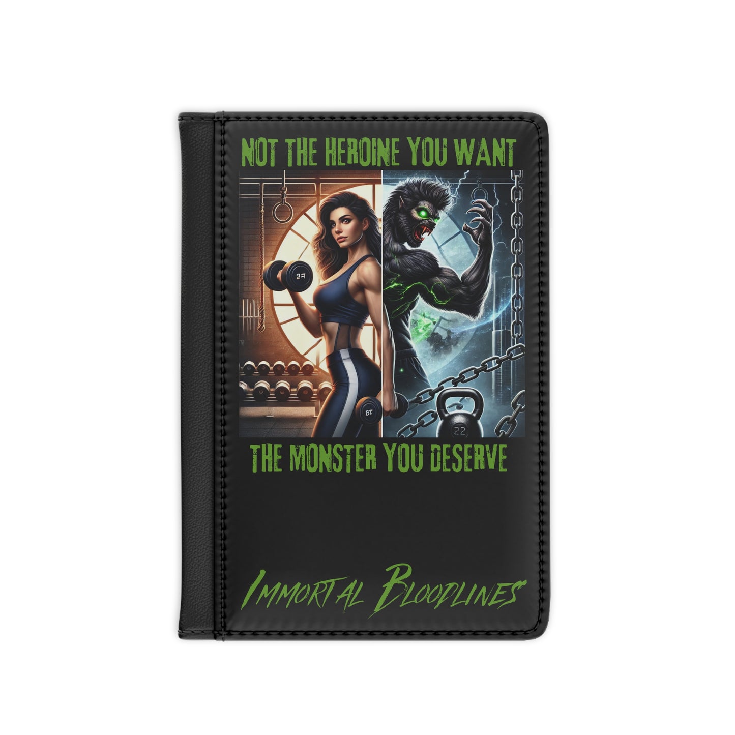 Passport Cover — "Not the Hero You Want, The Monster You Deserve" Horror Art Travel Wallet