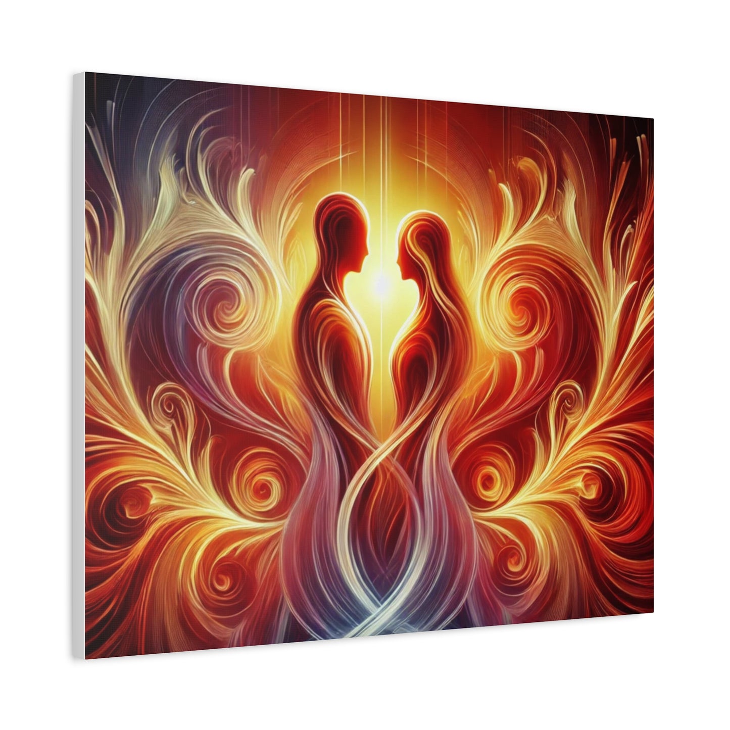 Copy of Eternal Flame Couple Matte Canvas Wall Art – Abstract Heartlight Stretched Print