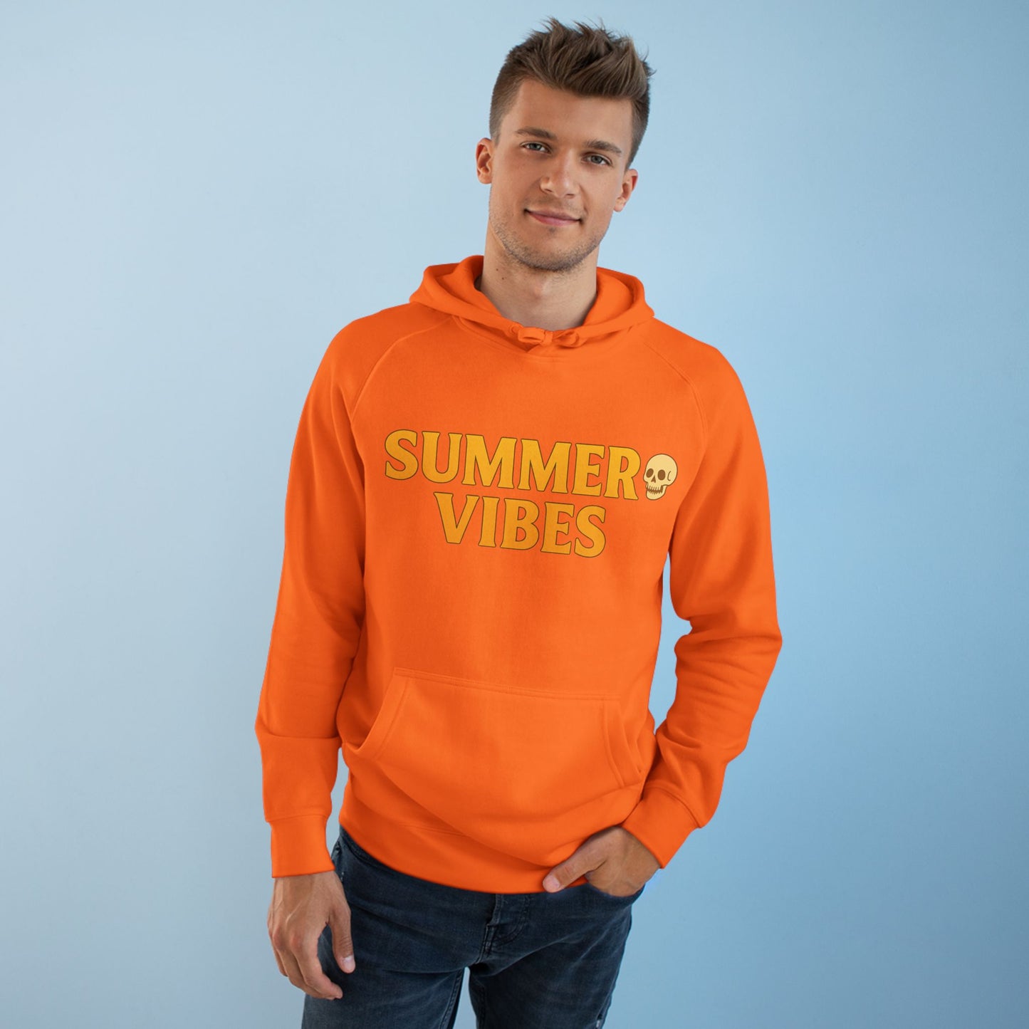 Summer Vibes Hoodie — Retro Wave Skeleton Surf Graphic Pullover