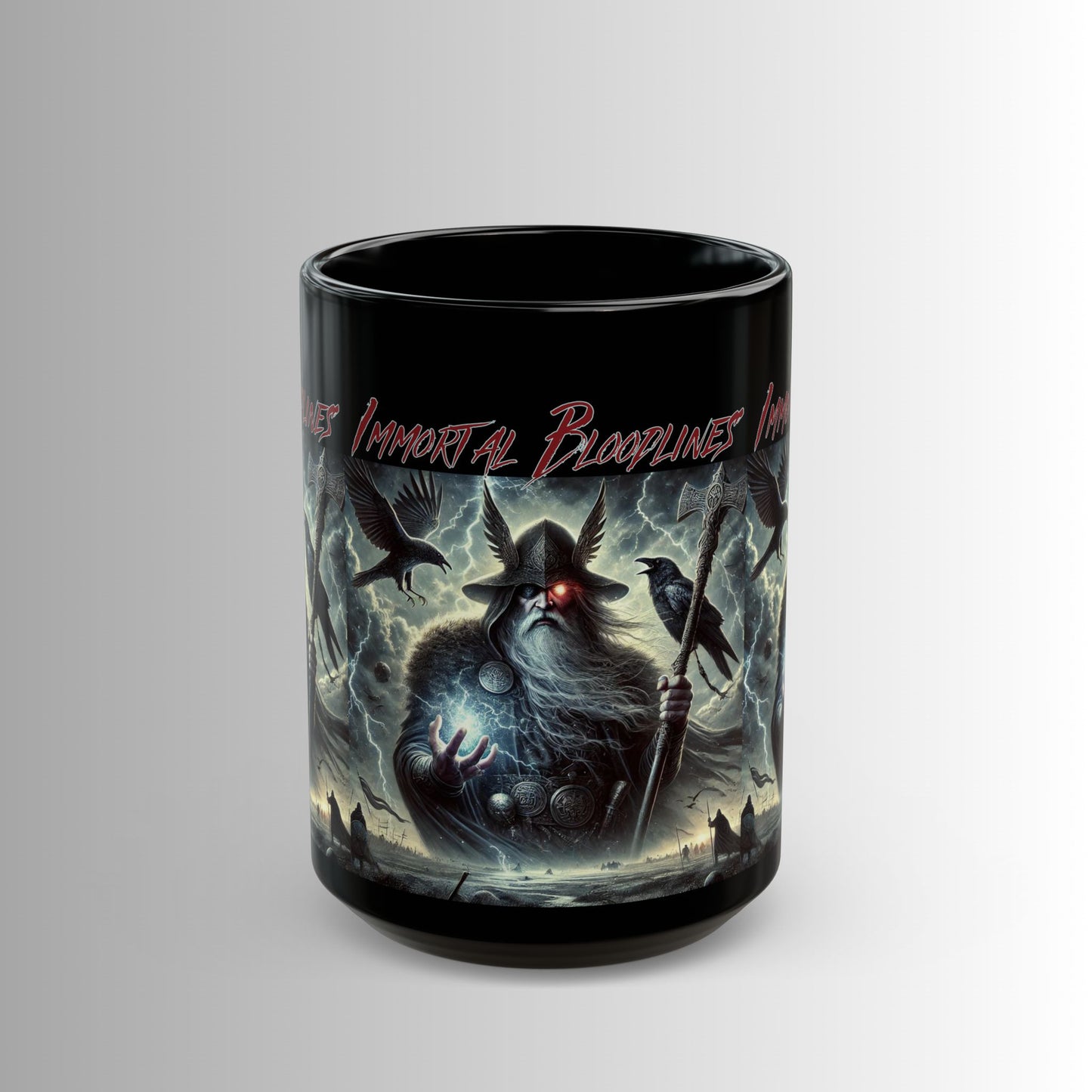 Immortal Bloodlines- God's Collection (Odin) -  Black Mug — (11oz & 15oz)