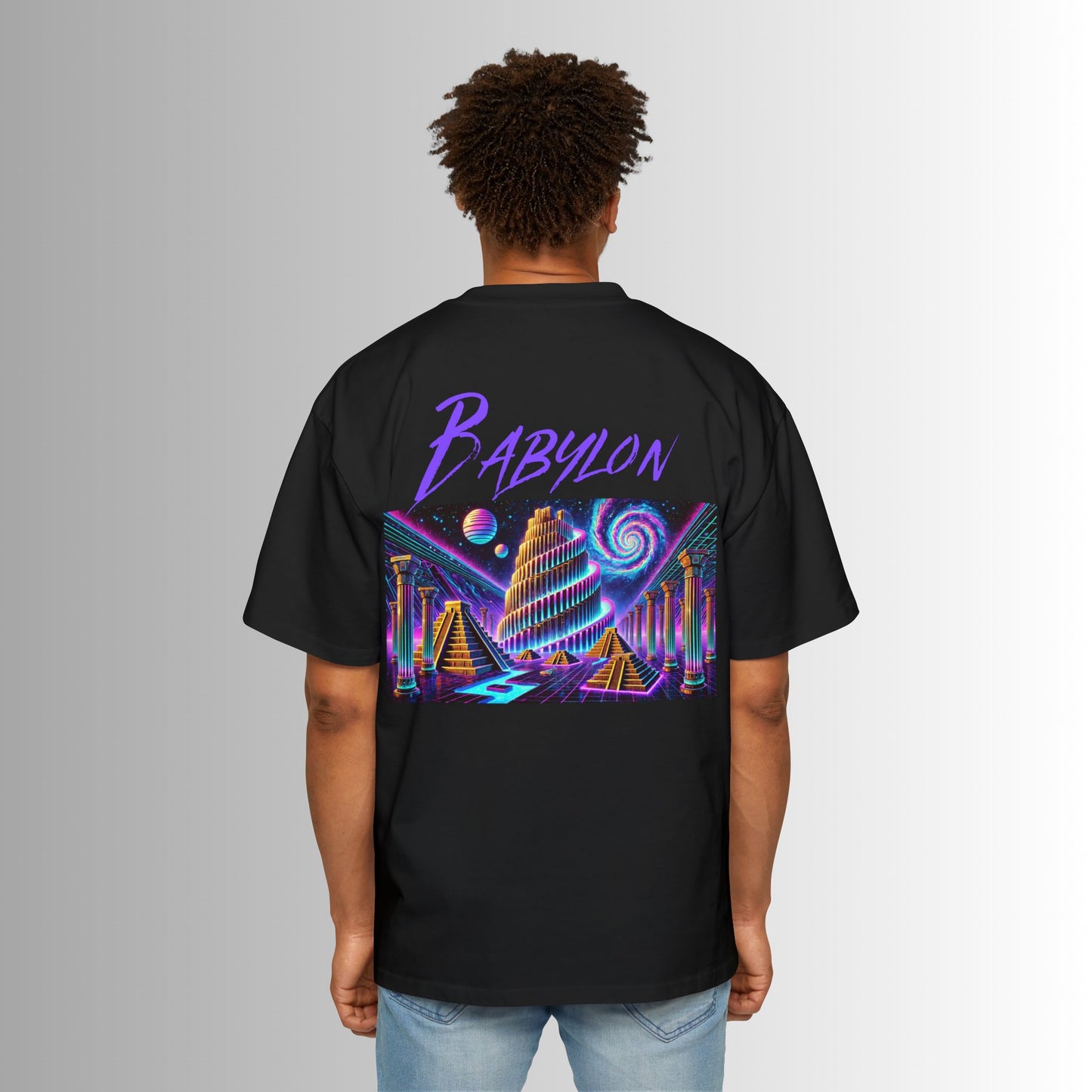 Immortal Bloodlines Men's Heavy Oversized Tee - Babylon Graphic T-Shirt