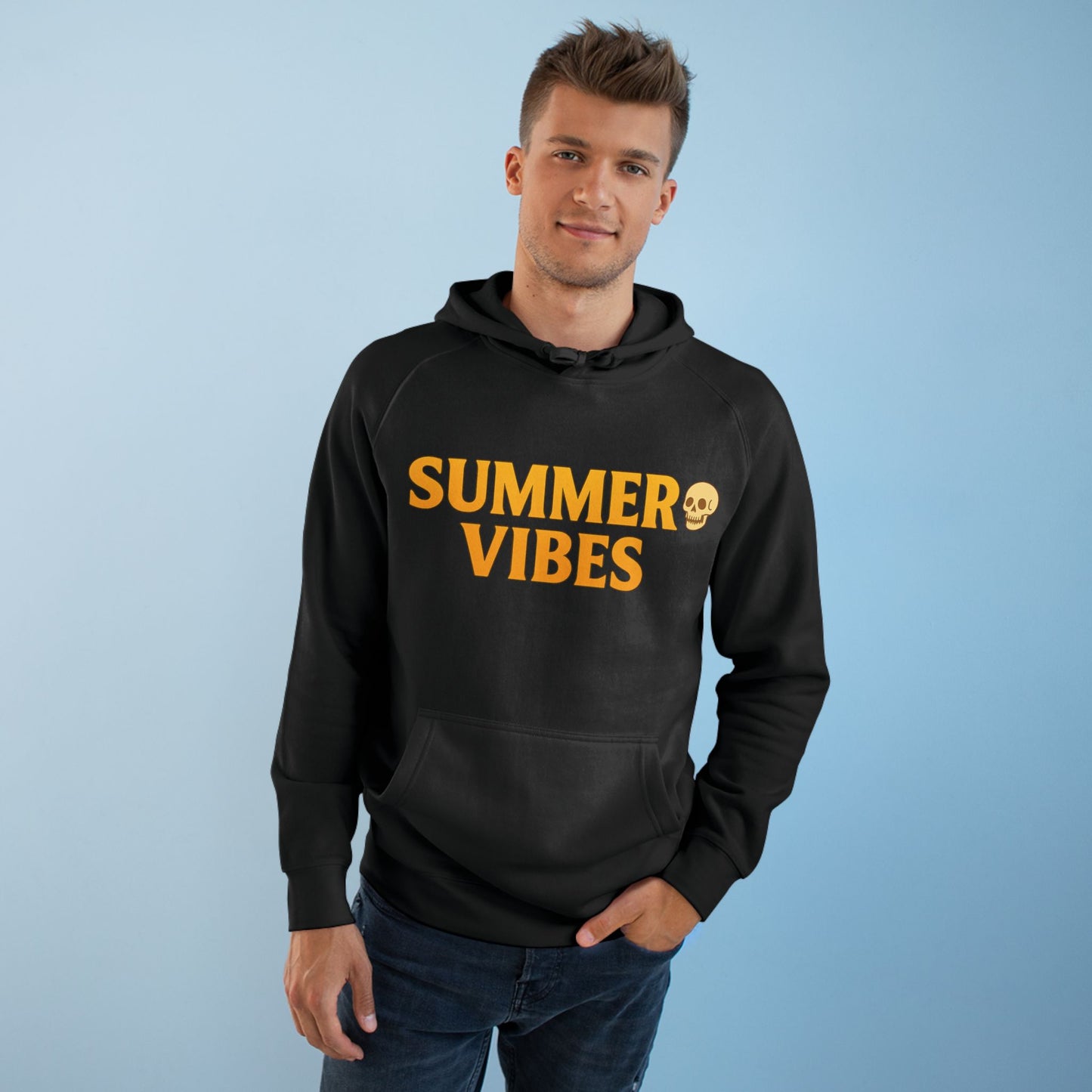 Summer Vibes Hoodie — Retro Wave Skeleton Surf Graphic Pullover