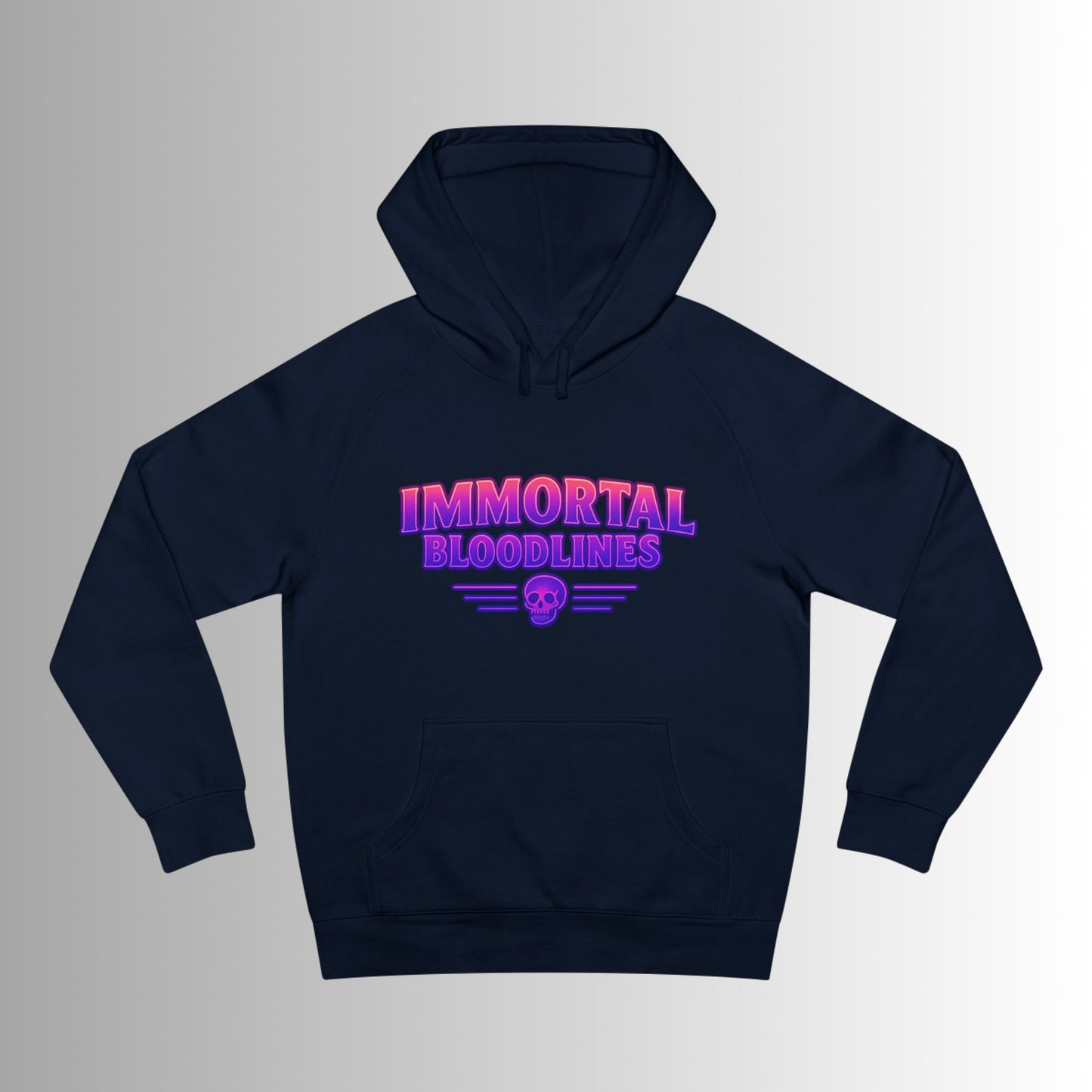 Immortal Bloodlines Hoodie — Retro Wave Skeleton Surf Graphic Pullover
