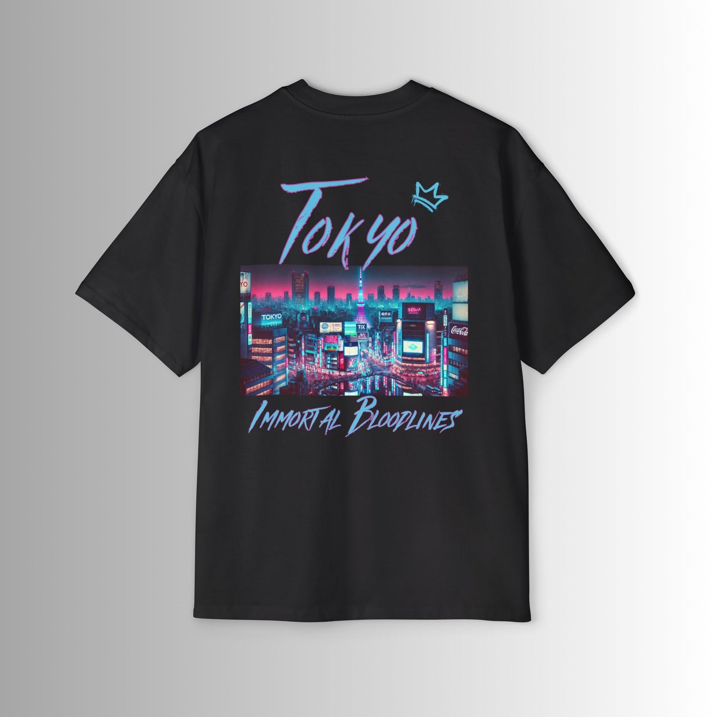 Men's Heavy Oversized Tee - 'Immortal Bloodlines' Graphic Tee with Tokyo Graphic (GCC)